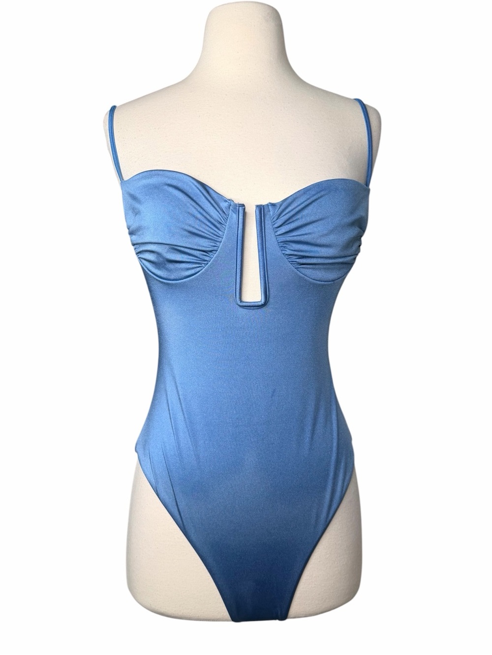 ONIA REVERSIBLE SHIMMER TEAL GISELLE ONE PIECE BATHING SUIT SIZE MEDIUM.